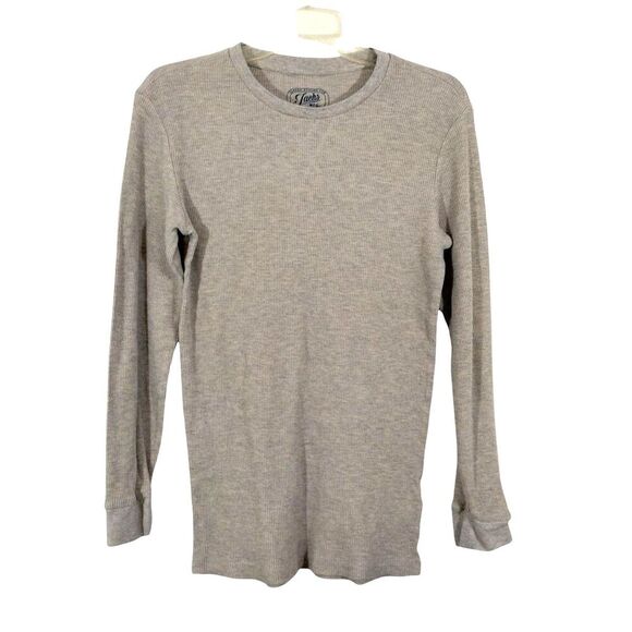 Jachs Waffle Knit Thermal Tee Shirt Long Sleeve Gray Crew Neck Mens Large - Picture 1 of 4